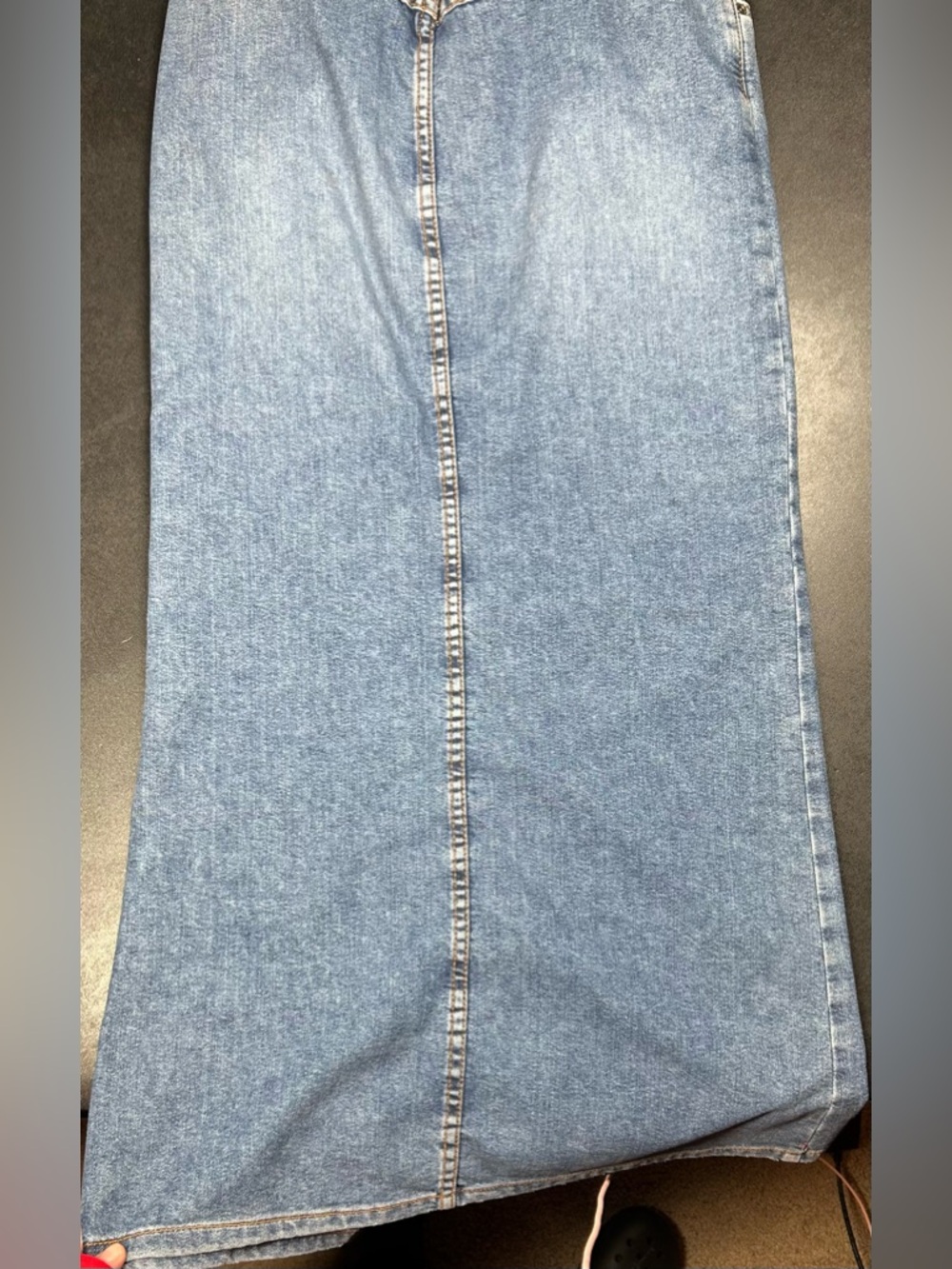XOXO Jeans Y2K 2000’s Size 5/6 Split Front Cutout Denim Maxi Skirt - Picture 4 of 4